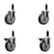 Service Caster 5'' Thermoplastic Rubber Wheel Swivel 1-1/8'' Expanding Stem Caster Set 2 Brakes, 4PK SCC-EX20S514-TPRB-2-PLB-2-118 - alternate 1